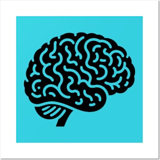 Brain Silhouette Posters and Art